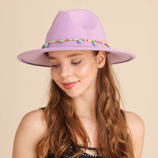 Western Cowboy Hat Woolen Cow Head Purple Women's Fedora Hat - Mubimart
