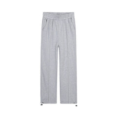 Men's Knitted Gray Sports Wide Legs Drawstring Jogger Pants