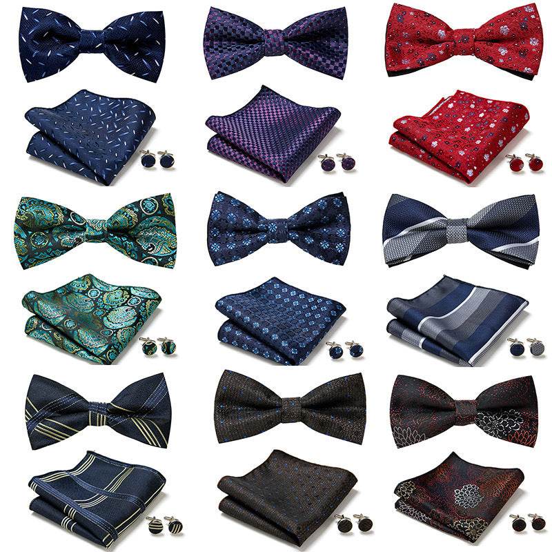 Three Piece Set Of Stylish Bow Ties - Mubimart