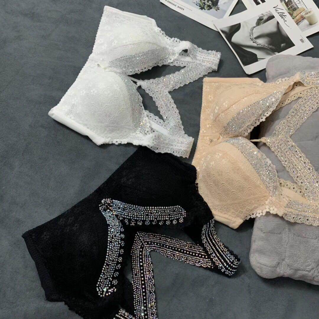 Sexy Lingerie Female Lace Hollow Wide Band Bra - Mubimart
