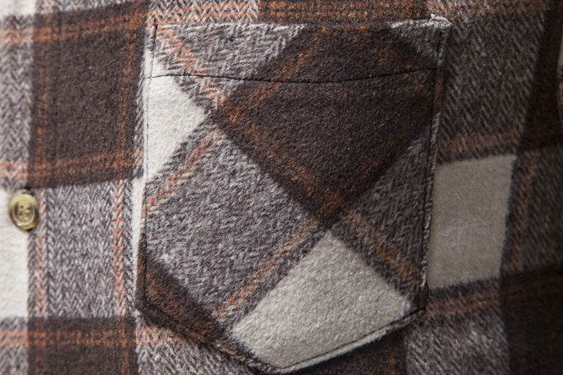 Thick Warm Woolen Cloth Flannel Casual Shirt Base Men's Shirt - Mubimart