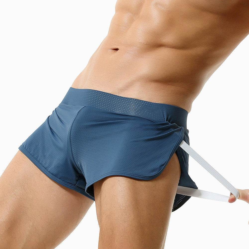 Men's Boxers Built-in Double-size Boxers Breathable Mesh Home Pants - Mubimart