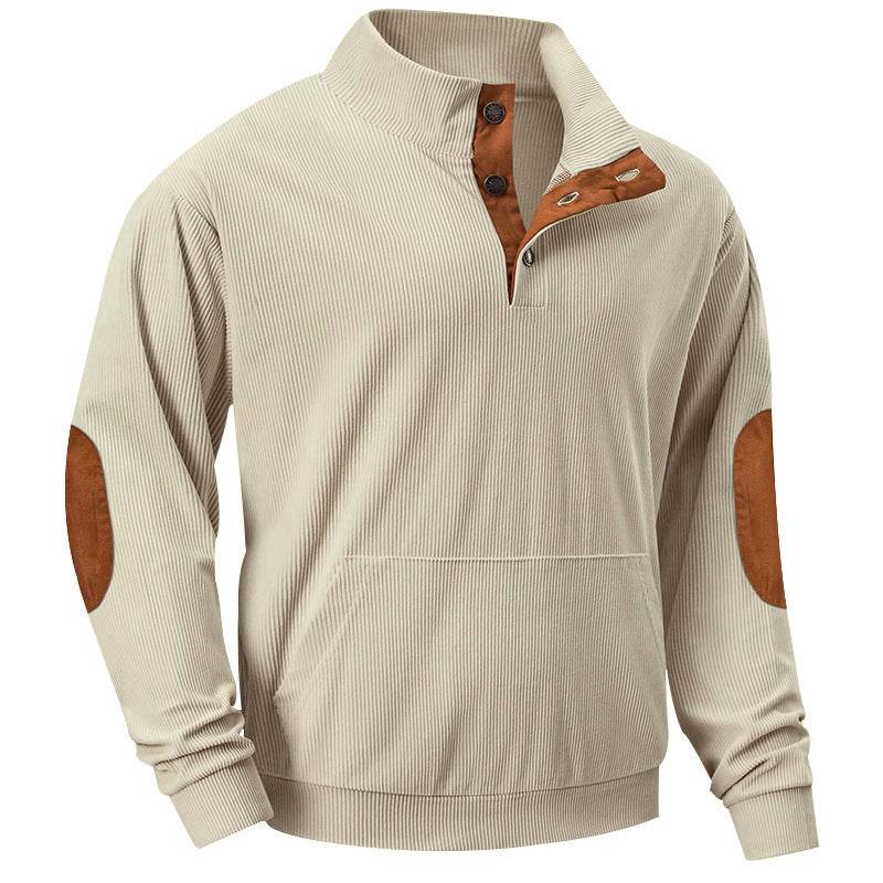 Stand Collar Long Sleeve With Pocket Sweatshirt Men - Mubimart