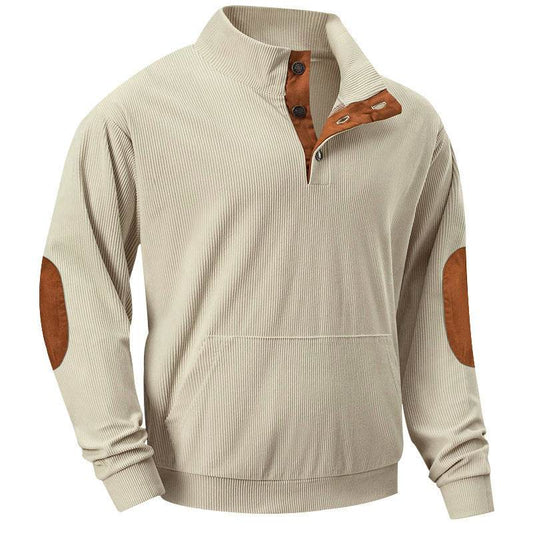 Stand Collar Long Sleeve With Pocket Sweatshirt Men - Mubimart