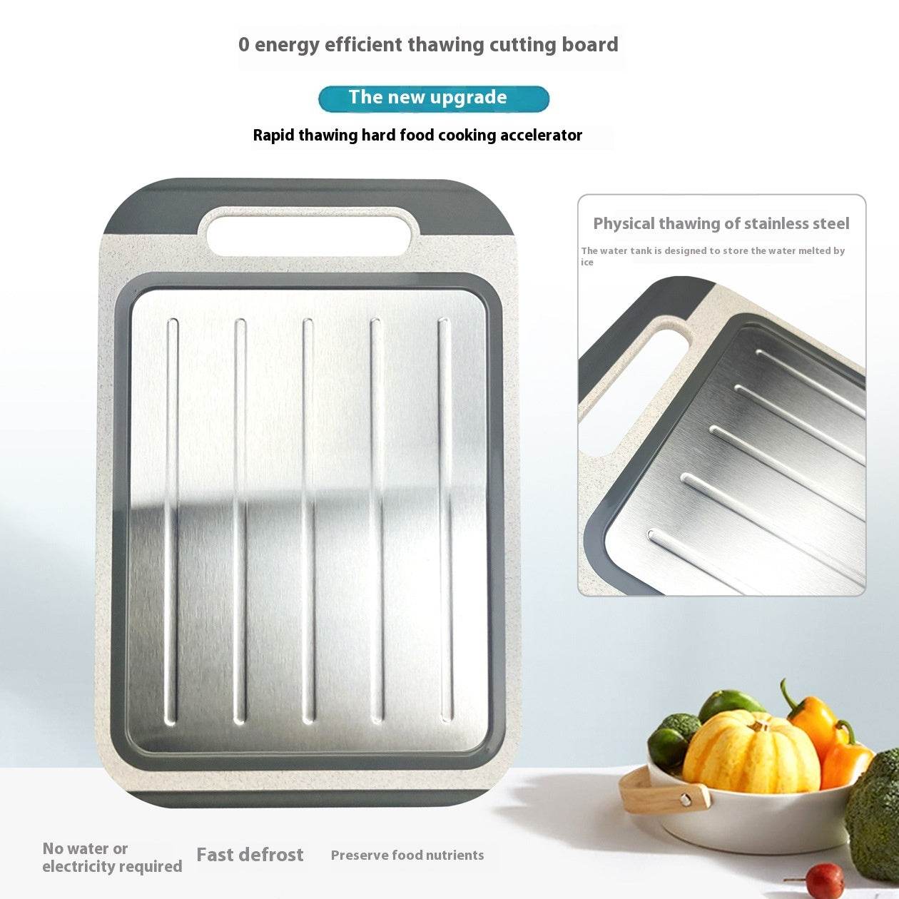 304 Stainless Steel Cutting Board Double-sided Available - Mubimart