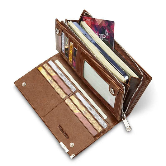 Cash Bag Cowhide Wallet Large Capacity - Mubimart