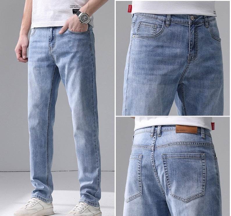 Men's Jeans Straight Fashion Slim Fit - Mubimart