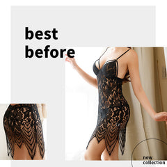 Nightwear Lace Mesh Suspender Vest Hollowed Out - Mubimart -  