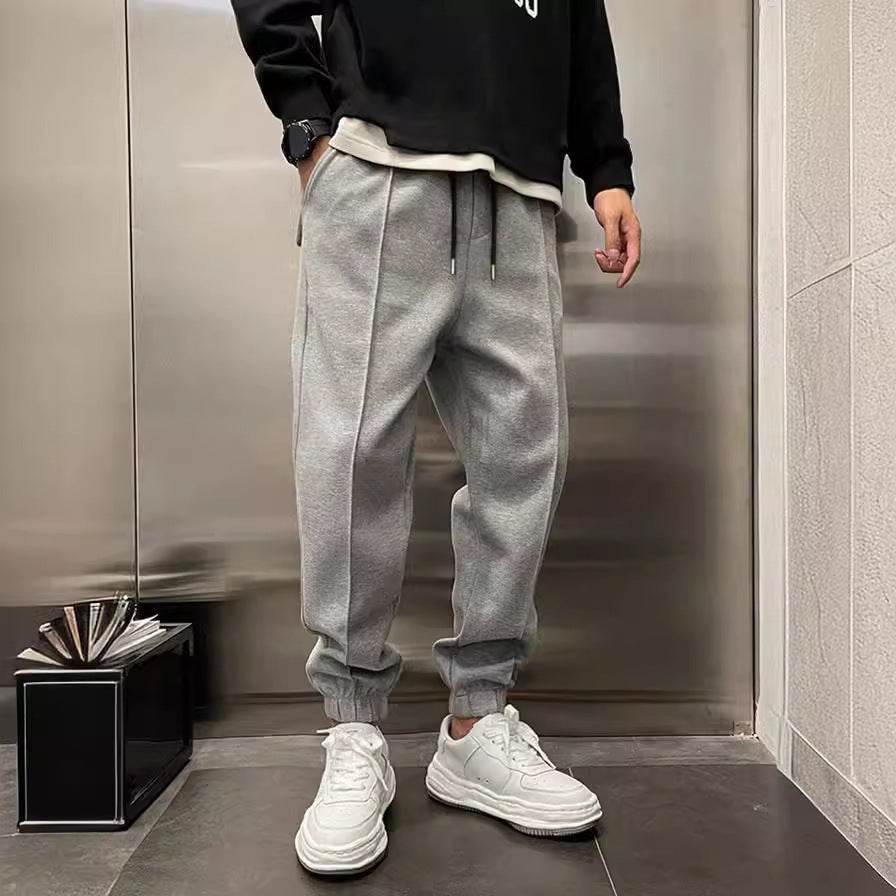 Thicken Ankle-tied Drawstring Leisure Sweatpants - Mubimart