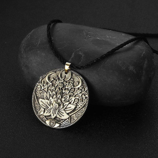 Lotus Pendant Necklace For Men - Mubimart