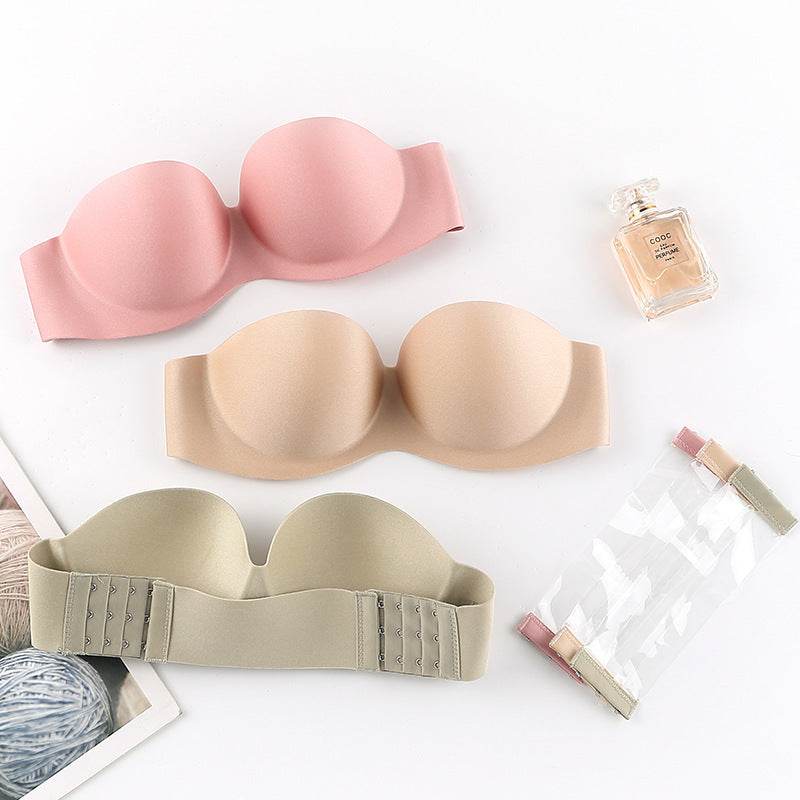 Non-slip Strapless Invisible Bra Wedding Dress Beauty Back Chest Paste Comfort Underwear - Mubimart
