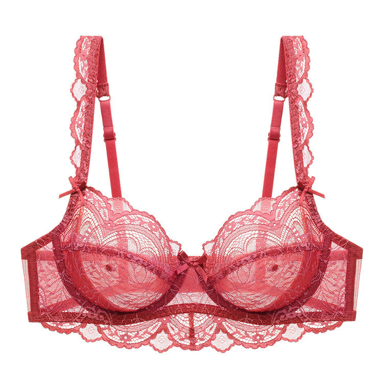 Transparent Lace Bra Ultra-thin Plus Size Bra - Mubimart -  