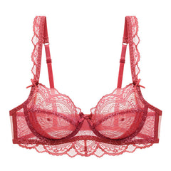 Transparent Lace Bra Ultra-thin Plus Size Bra - Mubimart -  