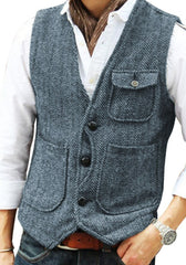 Herringbone Men's Suit Vest Vest