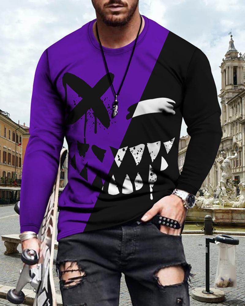 Mens Letter Crew Neck Slim Fit Casual Print T Shirt - Mubimart