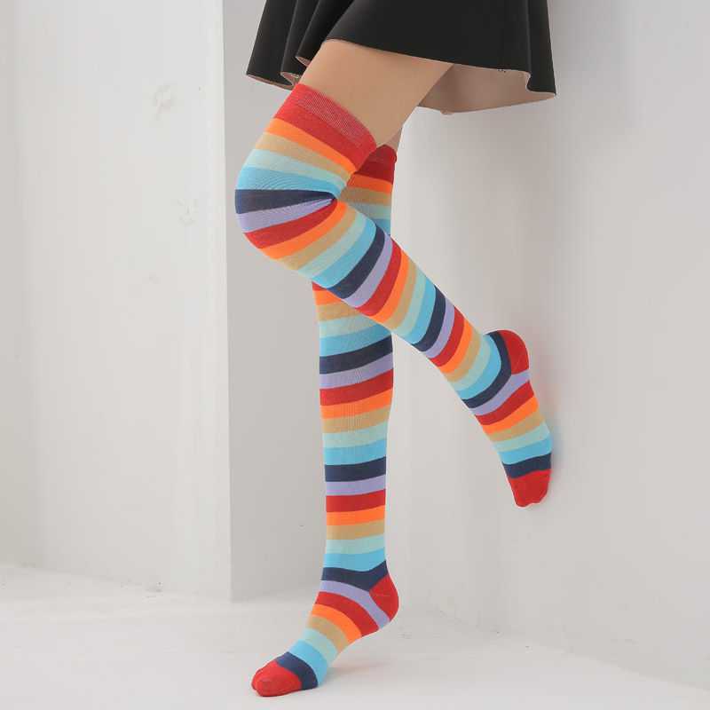 Women's cotton socks over the knee socks creative high socks - Mubimart -  