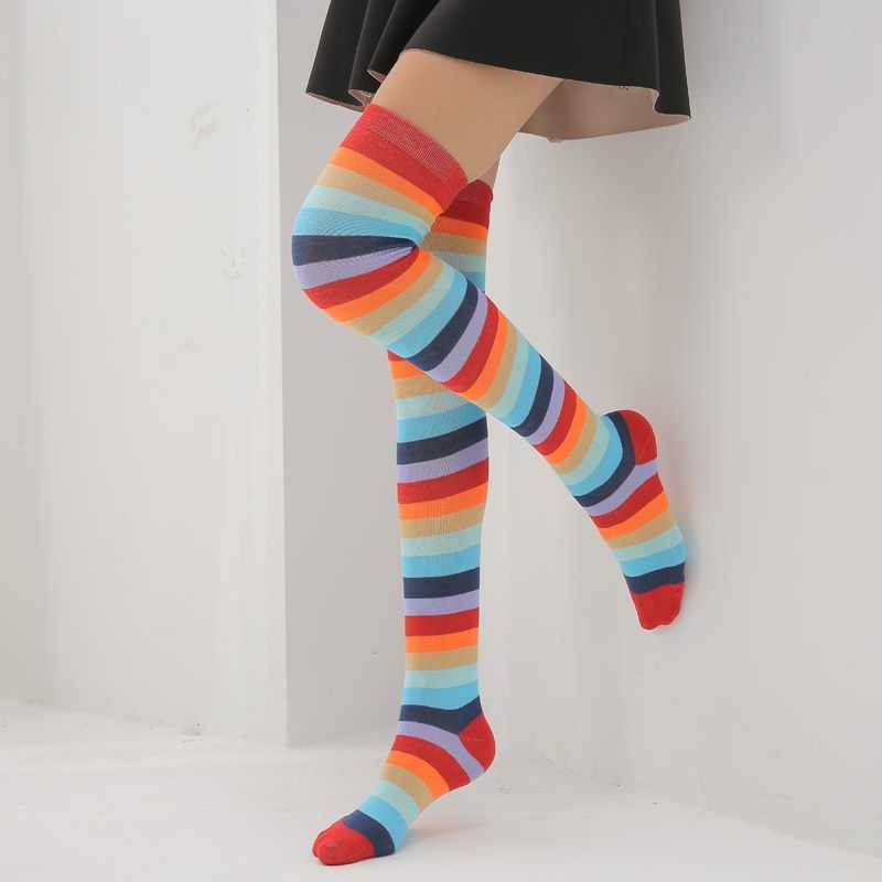 Women's cotton socks over the knee socks creative high socks - Mubimart