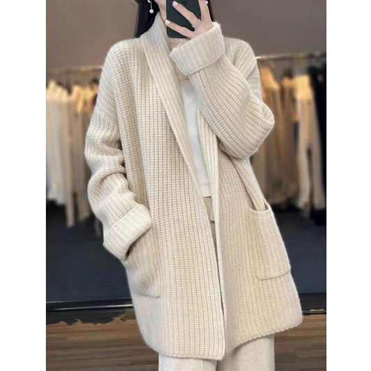Plus Size Women's Sweater Cardigan Mid-length - Mubimart