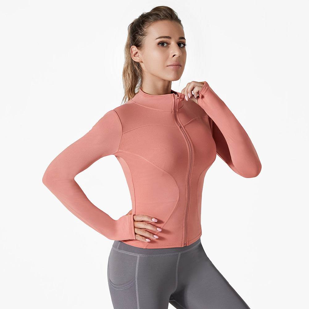 Running Training High Elastic Breathability Jacket Long Sleeve Top Workout Clothes - Mubimart