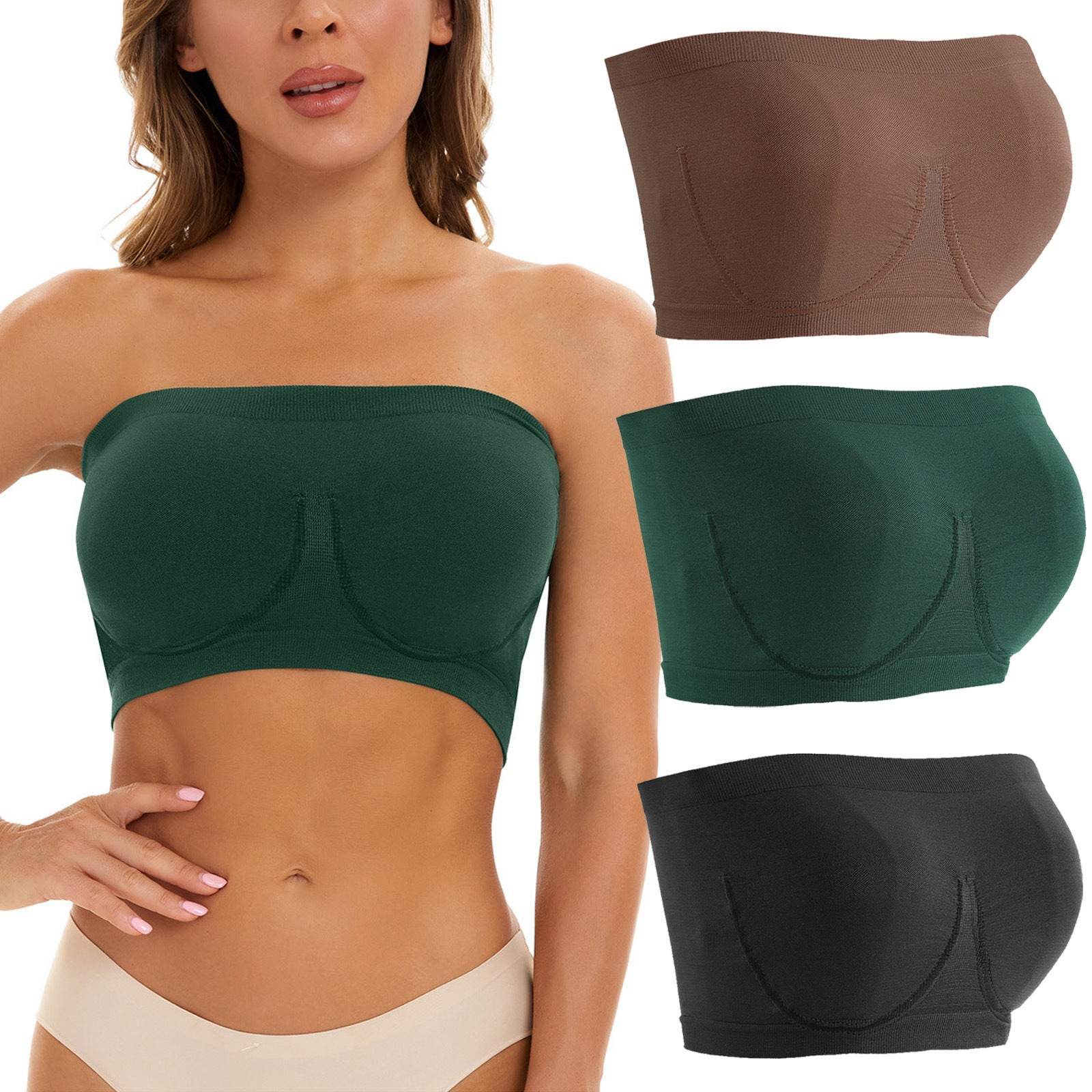 Plus Size Women's Seamless Bandeau Bra - Mubimart