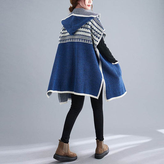 Plus Size Women's Cardigan Sweater Loose Hooded - Mubimart