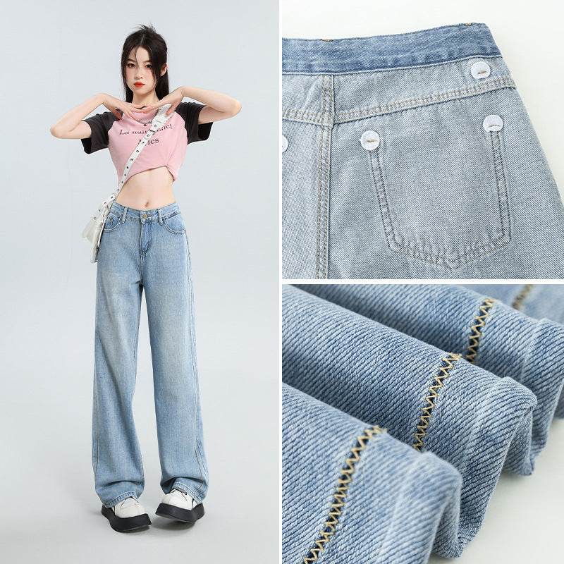 Fashion Personality Wide Leg Jeans For Women - Mubimart