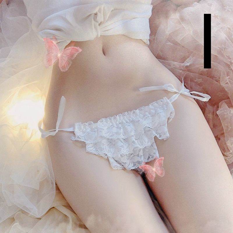 White Lace High Long Tube Over-the-knee Sling Socks - Mubimart