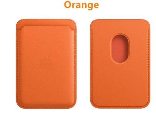 Magnetic Leather Card Holder Holder - Mubimart