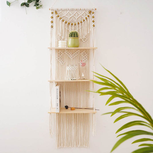 New Bohemian Handwoven Tapestry Shelf - Mubimart