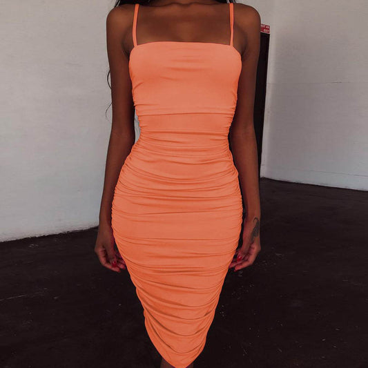 Summer sexy tight camisole dress - Mubimart