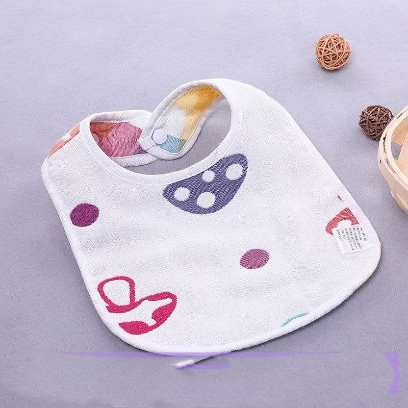 U-shaped Bib Children's 6-layer Cotton Gauze Bib Cartoon Custom Infant Baby Supplies 360 Rotating Bib - Mubimart