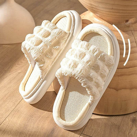 Women's Linen Slipper Indoor Household Cotton And Linen Non-slip - Mubimart