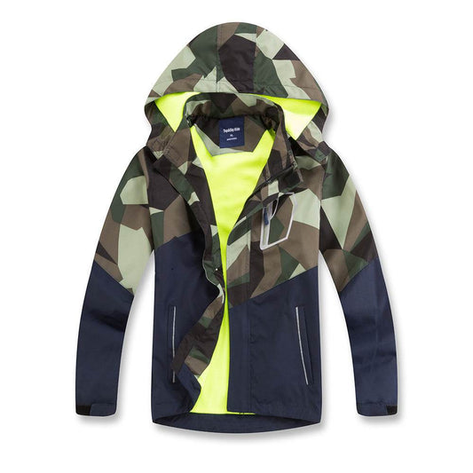 Fleece Cardigan Zipper Jacket Colorblock Jacket Children's Jacket - Mubimart