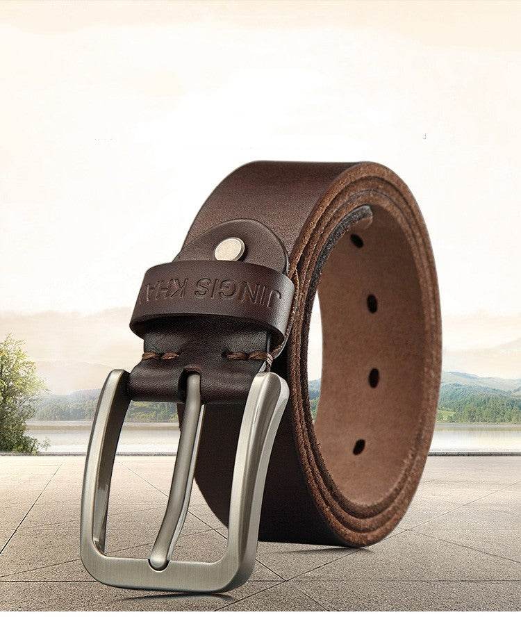 Handmade Casual Trend Men's Belts Cowhide - Mubimart