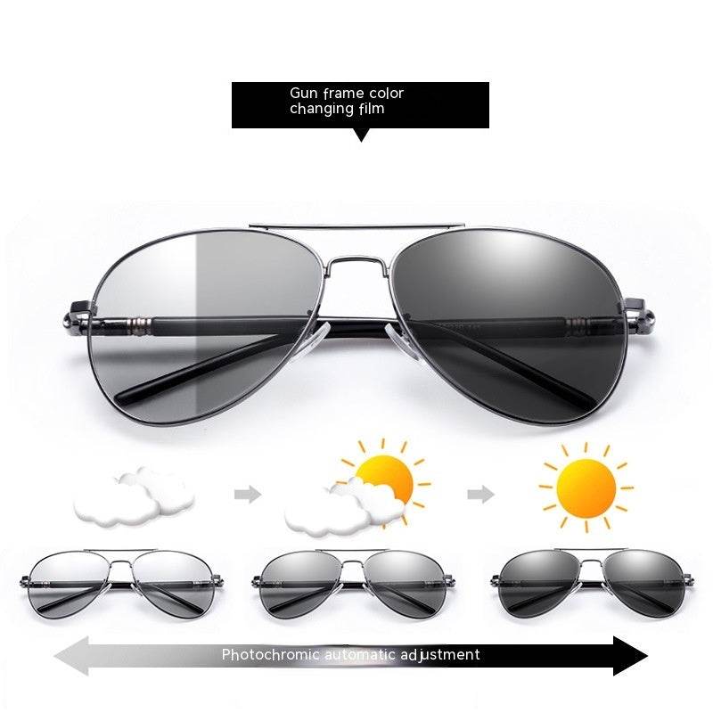 209 Polarized Sunglasses Color Changing Day And Night Dual-purpose Sunglasses Aviator Sunglasses Glasses For Driving - Mubimart