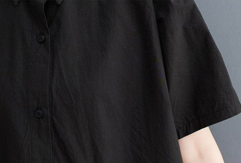 Women's Loose Plus Size Stitching Casual Shirt Dress - Mubimart