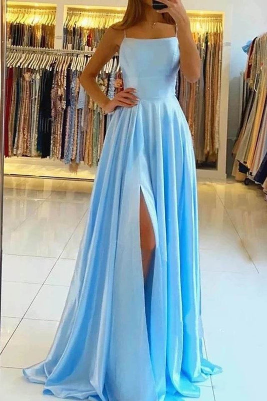 Evening Dress Prom Robe Formal Simple Split - Mubimart