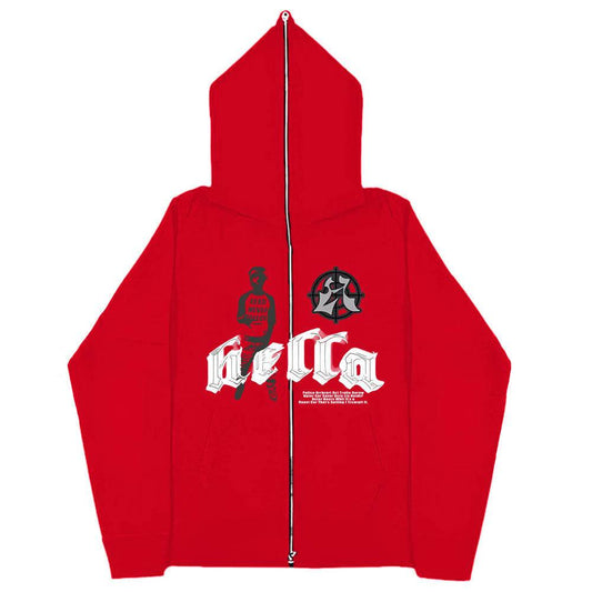Men's And Women's Hoodies Gothic Couple Harajuku Large Size Zipper Sweatshirt - Mubimart
