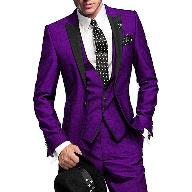 Men's Three-piece Suit Bridegroom Best Man Wedding Suit Men - Mubimart