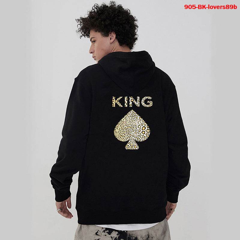 Women Hoodies King Queen Printed Sweatshirt Lovers - Mubimart