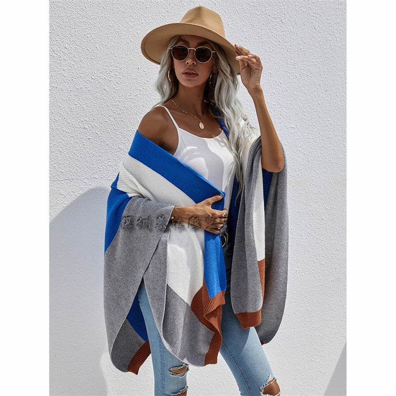 Women's Check Plus Size Loose Knit Cardigan - Mubimart