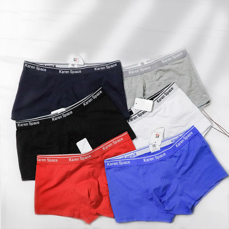 Cotton Men's Solid Color Boxers