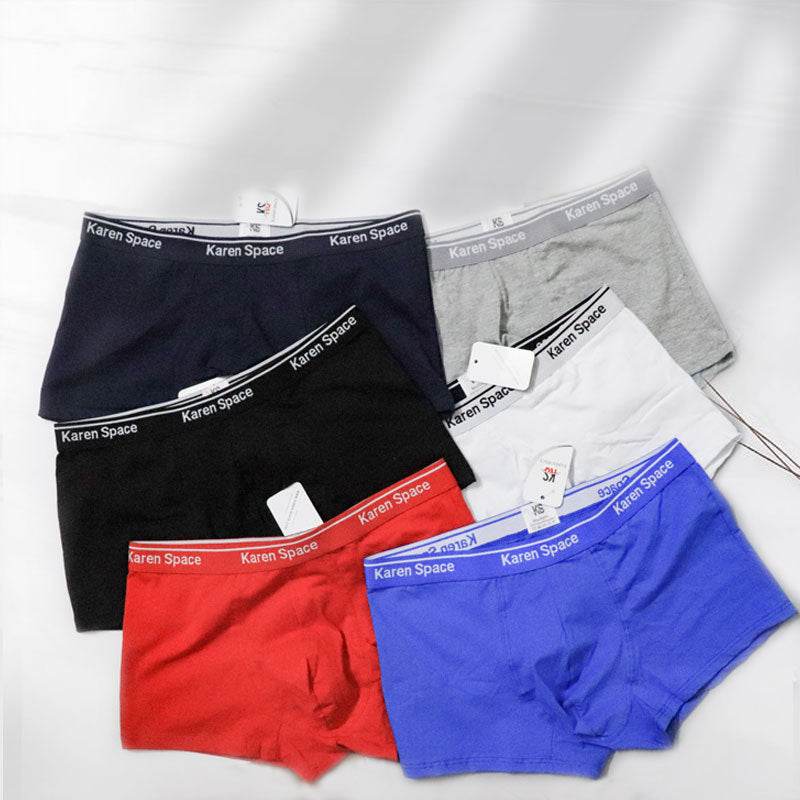 Cotton Men's Solid Color Boxers - Mubimart