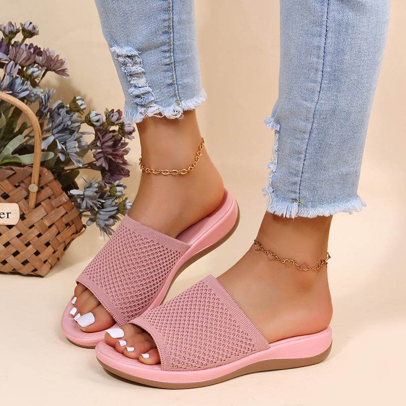 Women Shoes Summer Flat Sandals Casual Indoor Outdoor Slipper For Beach Shoes - Mubimart