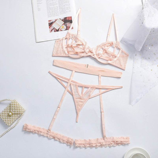 Ladies Stitching Three-piece Women's Garter Belt - Mubimart