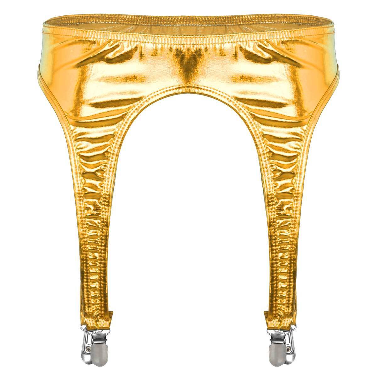 Patent Leather PU Leather Garter Belt - Mubimart