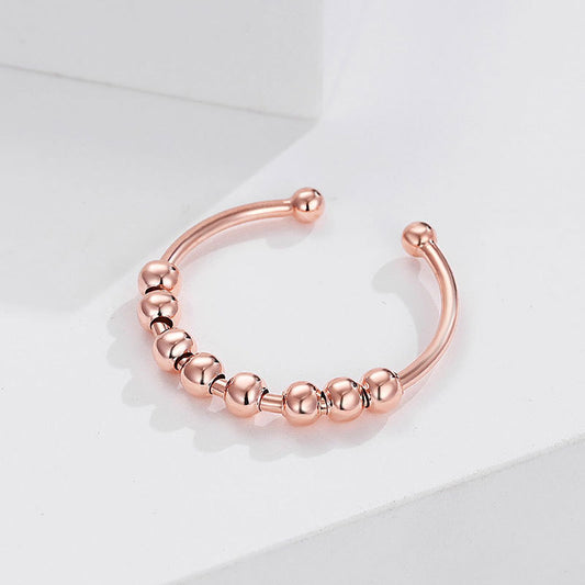 S925 Silver Rotatable Ball Ring Women