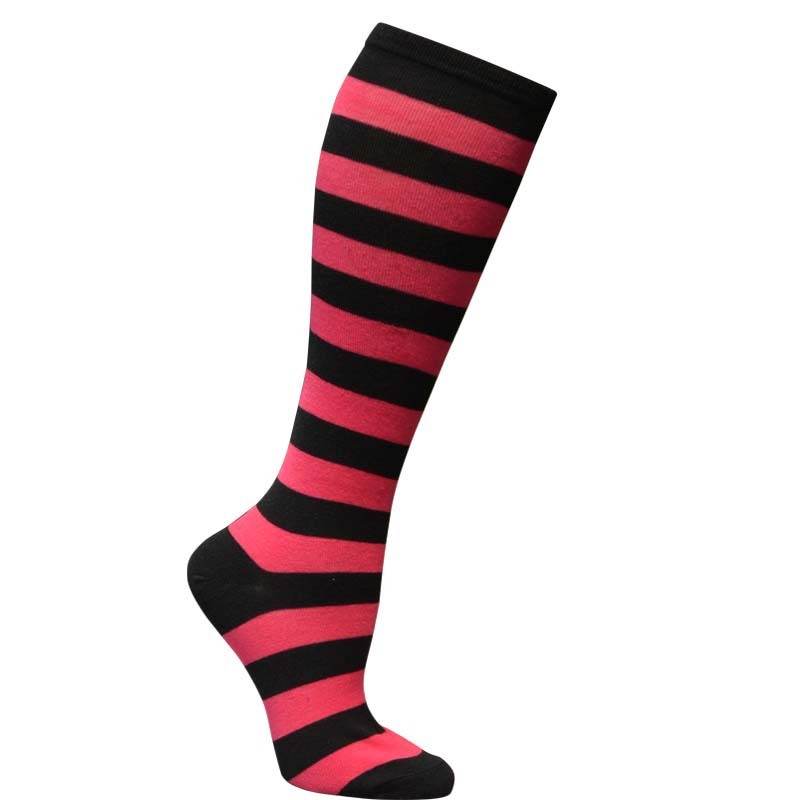 Japanese Women's Mid Tube Socks Pinstripe Knee Socks - Mubimart