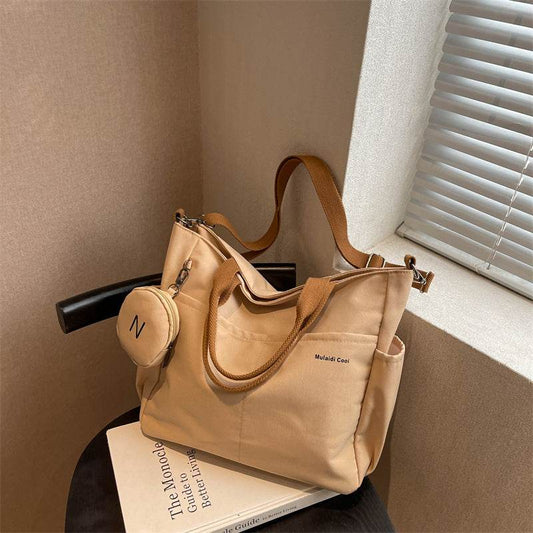 Niche Casual Fashion Nylon Canvas Tote Bag For Women - Mubimart