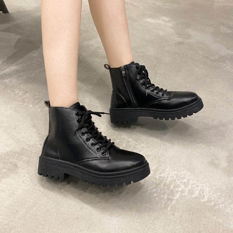 New Black Handsome Boots Women - Mubimart